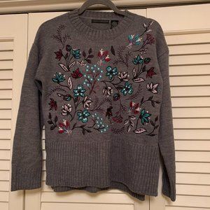 Woman's Preswick & Moore Floral Embroidered Sweater